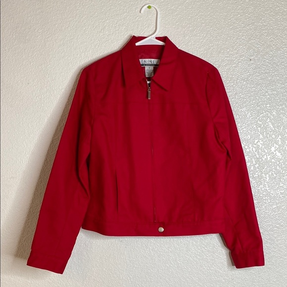 Nine & Co. Jackets & Blazers - Nine & Co Red Bomber Jacket Bold Design
